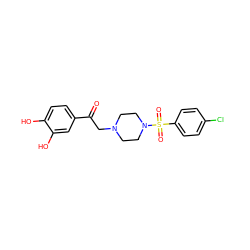 O=C(CN1CCN(S(=O)(=O)c2ccc(Cl)cc2)CC1)c1ccc(O)c(O)c1 ZINC000036227595