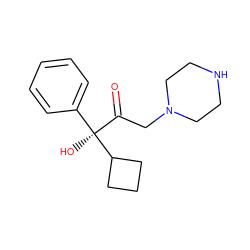 O=C(CN1CCNCC1)[C@](O)(c1ccccc1)C1CCC1 ZINC000022940285