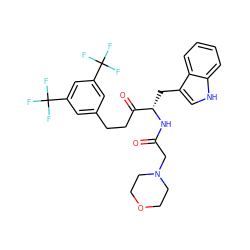 O=C(CN1CCOCC1)N[C@@H](Cc1c[nH]c2ccccc12)C(=O)CCc1cc(C(F)(F)F)cc(C(F)(F)F)c1 ZINC000014278006