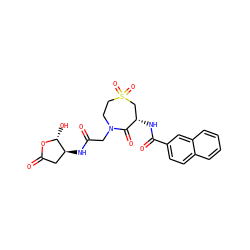 O=C(CN1CCS(=O)(=O)C[C@H](NC(=O)c2ccc3ccccc3c2)C1=O)N[C@H]1CC(=O)O[C@@H]1O ZINC000036092995