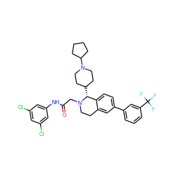 O=C(CN1CCc2cc(-c3cccc(C(F)(F)F)c3)ccc2[C@H]1C1CCN(C2CCCC2)CC1)Nc1cc(Cl)cc(Cl)c1 ZINC000036351650