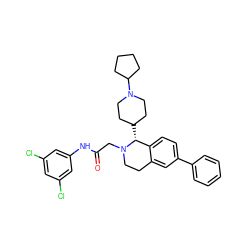 O=C(CN1CCc2cc(-c3ccccc3)ccc2[C@H]1C1CCN(C2CCCC2)CC1)Nc1cc(Cl)cc(Cl)c1 ZINC000036351690
