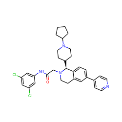 O=C(CN1CCc2cc(-c3ccncc3)ccc2[C@@H]1C1CCN(C2CCCC2)CC1)Nc1cc(Cl)cc(Cl)c1 ZINC000003987149