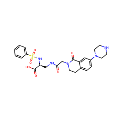 O=C(CN1CCc2ccc(N3CCNCC3)cc2C1=O)NC[C@H](NS(=O)(=O)c1ccccc1)C(=O)O ZINC000001891848