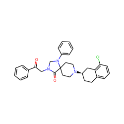 O=C(CN1CN(c2ccccc2)C2(CCN([C@@H]3CCc4cccc(Cl)c4C3)CC2)C1=O)c1ccccc1 ZINC000013806867