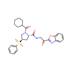 O=C(CNC(=O)[C@@H]1C[C@@H](S(=O)(=O)c2ccccc2)CN1C(=O)C1CCCCC1)c1nc2ccccc2o1 ZINC000096908192