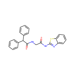 O=C(CNC(=O)C(c1ccccc1)c1ccccc1)Nc1nc2ccccc2s1 ZINC000169307209