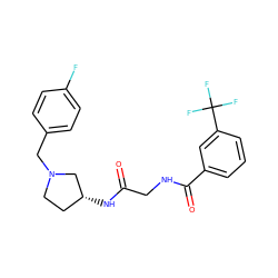 O=C(CNC(=O)c1cccc(C(F)(F)F)c1)N[C@@H]1CCN(Cc2ccc(F)cc2)C1 ZINC000029126045