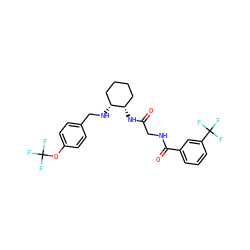 O=C(CNC(=O)c1cccc(C(F)(F)F)c1)N[C@H]1CCCC[C@H]1NCc1ccc(OC(F)(F)F)cc1 ZINC000029151485