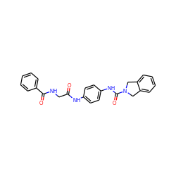 O=C(CNC(=O)c1ccccc1)Nc1ccc(NC(=O)N2Cc3ccccc3C2)cc1 ZINC000167475136