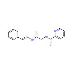 O=C(CNC(=O)c1ccccn1)N/N=C/c1ccccc1 ZINC000001922011