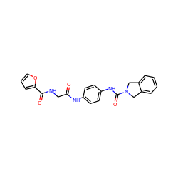 O=C(CNC(=O)c1ccco1)Nc1ccc(NC(=O)N2Cc3ccccc3C2)cc1 ZINC000166883609