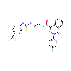 O=C(CNC(=O)c1nn(-c2ccc(F)cc2)c(=O)c2ccccc12)Nc1nc2ccc(C(F)(F)F)cc2s1 ZINC000095581068