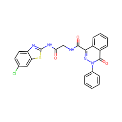 O=C(CNC(=O)c1nn(-c2ccccc2)c(=O)c2ccccc12)Nc1nc2ccc(Cl)cc2s1 ZINC000095580860