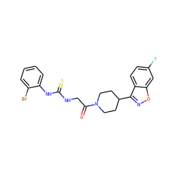 O=C(CNC(=S)Nc1ccccc1Br)N1CCC(c2noc3cc(F)ccc23)CC1 ZINC000095593518