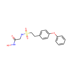 O=C(CNS(=O)(=O)CCc1ccc(Oc2ccccc2)cc1)NO ZINC000096270331