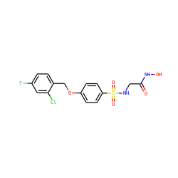 O=C(CNS(=O)(=O)c1ccc(OCc2ccc(F)cc2Cl)cc1)NO ZINC000095589657