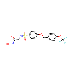 O=C(CNS(=O)(=O)c1ccc(OCc2ccc(OC(F)(F)F)cc2)cc1)NO ZINC000096284922