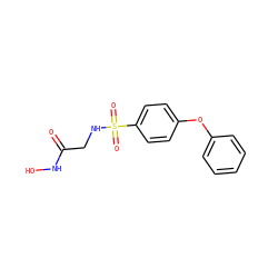 O=C(CNS(=O)(=O)c1ccc(Oc2ccccc2)cc1)NO ZINC000028528860