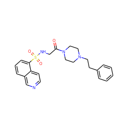 O=C(CNS(=O)(=O)c1cccc2cnccc12)N1CCN(CCc2ccccc2)CC1 ZINC000028705204