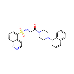 O=C(CNS(=O)(=O)c1cccc2cnccc12)N1CCN(c2cccc3ccccc23)CC1 ZINC000028705139