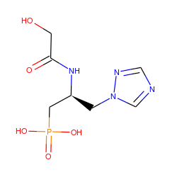 O=C(CO)N[C@@H](Cn1cncn1)CP(=O)(O)O ZINC000026172516