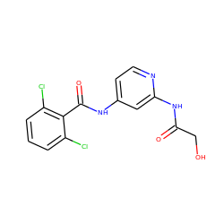 O=C(CO)Nc1cc(NC(=O)c2c(Cl)cccc2Cl)ccn1 ZINC000096282847