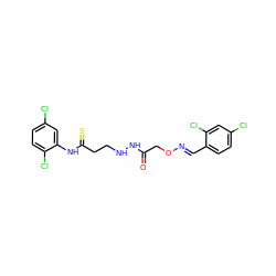 O=C(CO/N=C/c1ccc(Cl)cc1Cl)NNCCC(=S)Nc1cc(Cl)ccc1Cl ZINC000220400264