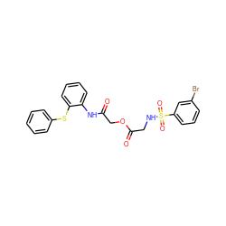 O=C(COC(=O)CNS(=O)(=O)c1cccc(Br)c1)Nc1ccccc1Sc1ccccc1 ZINC000003455152