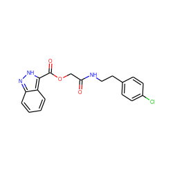 O=C(COC(=O)c1[nH]nc2ccccc12)NCCc1ccc(Cl)cc1 ZINC000006370685