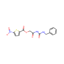 O=C(COC(=O)c1ccc([N+](=O)[O-])s1)NC(=O)NCc1ccccc1 ZINC000006083558