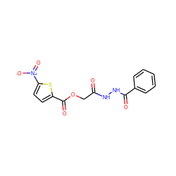 O=C(COC(=O)c1ccc([N+](=O)[O-])s1)NNC(=O)c1ccccc1 ZINC000003495142