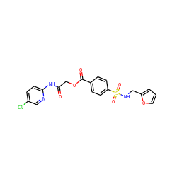 O=C(COC(=O)c1ccc(S(=O)(=O)NCc2ccco2)cc1)Nc1ccc(Cl)cn1 ZINC000002621751