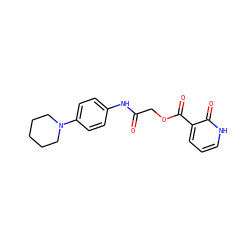 O=C(COC(=O)c1ccc[nH]c1=O)Nc1ccc(N2CCCCC2)cc1 ZINC000015587564