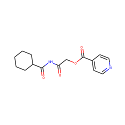 O=C(COC(=O)c1ccncc1)NC(=O)C1CCCCC1 ZINC000003347846