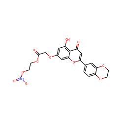 O=C(COc1cc(O)c2c(=O)cc(-c3ccc4c(c3)OCCO4)oc2c1)OCCO[N+](=O)[O-] ZINC000096273325