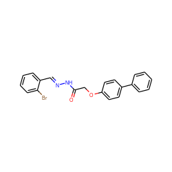 O=C(COc1ccc(-c2ccccc2)cc1)N/N=C/c1ccccc1Br ZINC000006998835