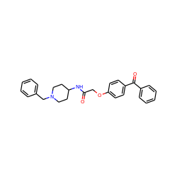 O=C(COc1ccc(C(=O)c2ccccc2)cc1)NC1CCN(Cc2ccccc2)CC1 ZINC000013117605