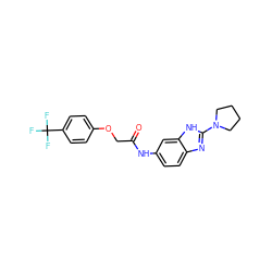 O=C(COc1ccc(C(F)(F)F)cc1)Nc1ccc2nc(N3CCCC3)[nH]c2c1 ZINC000036351935