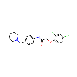 O=C(COc1ccc(Cl)cc1Cl)Nc1ccc(CN2CCCCC2)cc1 ZINC000004991007