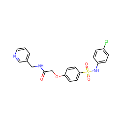 O=C(COc1ccc(S(=O)(=O)Nc2ccc(Cl)cc2)cc1)NCc1cccnc1 ZINC000006244953