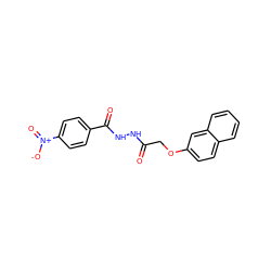 O=C(COc1ccc2ccccc2c1)NNC(=O)c1ccc([N+](=O)[O-])cc1 ZINC000000829246