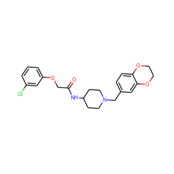 O=C(COc1cccc(Cl)c1)NC1CCN(Cc2ccc3c(c2)OCCO3)CC1 ZINC000040872403