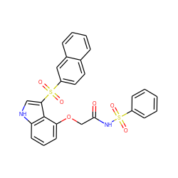 O=C(COc1cccc2[nH]cc(S(=O)(=O)c3ccc4ccccc4c3)c12)NS(=O)(=O)c1ccccc1 ZINC000049867522