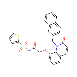 O=C(COc1cccc2ccc(=O)n(Cc3ccc4ccccc4c3)c12)NS(=O)(=O)c1cccs1 ZINC000045245062