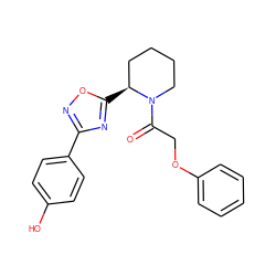 O=C(COc1ccccc1)N1CCCC[C@@H]1c1nc(-c2ccc(O)cc2)no1 ZINC000144211311