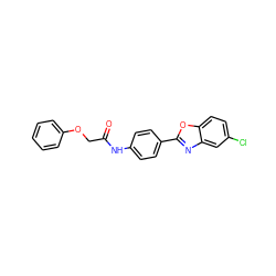 O=C(COc1ccccc1)Nc1ccc(-c2nc3cc(Cl)ccc3o2)cc1 ZINC000001208717