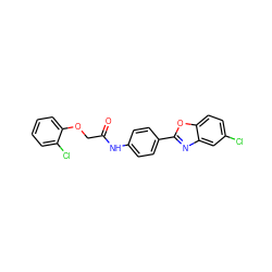 O=C(COc1ccccc1Cl)Nc1ccc(-c2nc3cc(Cl)ccc3o2)cc1 ZINC000006227152