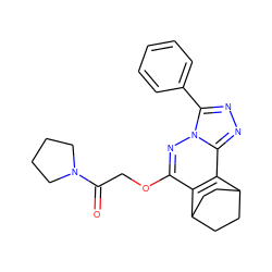 O=C(COc1nn2c(-c3ccccc3)nnc2c2c1C1CCC2CC1)N1CCCC1 ZINC000013610382