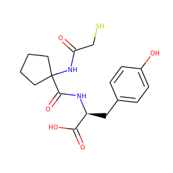 O=C(CS)NC1(C(=O)N[C@@H](Cc2ccc(O)cc2)C(=O)O)CCCC1 ZINC000013745117